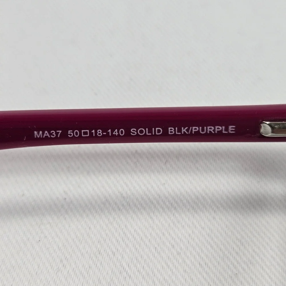 Main St. Eyeglasses Frames Black‎ Purple Italian Design MA37 50-18-140 New